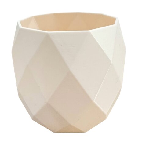 Planten potjes, Diverse afmetingen, Model Rond Geometrisch, Zacht Roze/Cr&egrave;me 
