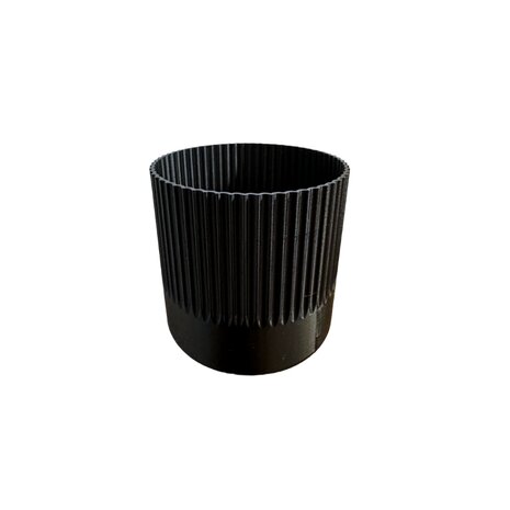 Planten potjes, Diverse afmetingen, Model Recht Ribbel, Zwart