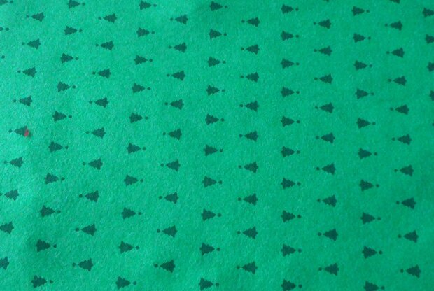 Kerst vilt print kerstboom groen 30x40cm - Viltdeco 2