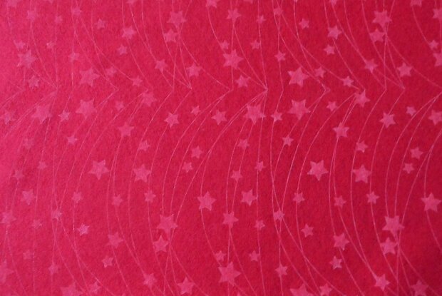 Kerst vilt print ster met lijnen, rood 30x40cm - Viltdeco 2