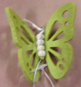 Vilt vlinder groen op steker per stuk
