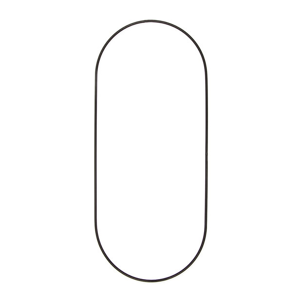 Metalen Ovaal, Zwart, 40 cm