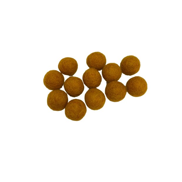 Vilt balletjes 15 mm, Mandarijn Oranje , 12st. 