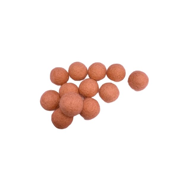Vilt balletjes 15 mm, Zalm Roze , 12st. 