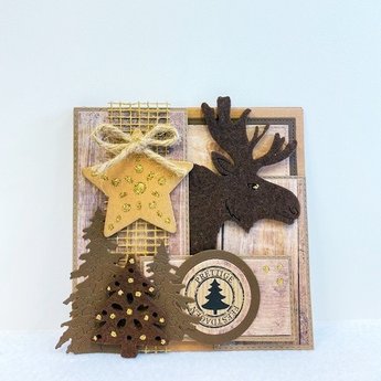 Kerstkaart Eland hoofd Kerstkaart Eland hoofd