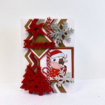 Kerstkaart Koe Kerstkaart Koe