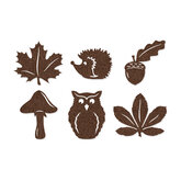 Vilt figuurtjes Herfst set, 30-delig, Donker bruin