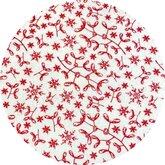 Vilt lap 30 x 40 cm, Wit/Rood, print Mistletoe