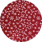 Vilt lap 30 x 40 cm, Bordeaux/Wit, print Mistletoe