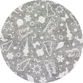 Vilt lap 30 x 40 cm, Grijs gemêleerd/Wit, print Merry Christmas