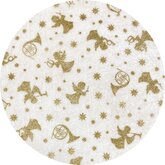 Vilt lap 30 x 40 cm, Off White/Goud, print Kerst engelen