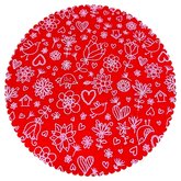 Vilt print, Spring, 30 x 40 cm, Rood Vilt print, Spring, 30 x 40 cm, Rood