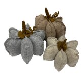 DIY Pakket, Vilt Pompoenen, set van 3, Bruin, Grijs & Beige gemêleerd
