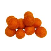Vilt ballen, circa 2 cm, Oranje, 10 st. per verpakking Vilt ballen, circa 2 cm, Oranje, 10 st. per verpakking