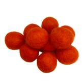 Vilt ballen, circa 2 cm, Donker Oranje, 10 st. per verpakking Vilt ballen, circa 2 cm, Donker Oranje, 10 st. per verpakking