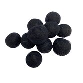 Vilt ballen, circa 2 cm, Zwart, 10 st. per verpakking Vilt ballen, circa 2 cm, Zwart, 10 st. per verpakking