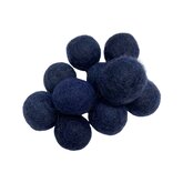 Vilt ballen, circa 2 cm, Donker blauw, 10 st. per verpakking Vilt ballen, circa 2 cm, Donker blauw, 10 st. per verpakking