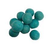 Vilt ballen, circa 2 cm, Aqua, 10 st. per verpakking Vilt ballen, circa 2 cm, Aqua, 10 st. per verpakking