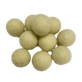 Vilt ballen, circa 2 cm, Crème/Zacht Geel, 10 st. per verpakking