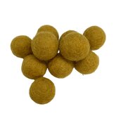 Vilt ballen, circa 2 cm, Mosterd, 10 st. per verpakking Vilt ballen, circa 2 cm, Mosterd, 10 st. per verpakking