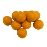 Vilt ballen, circa 2 cm, Zon Oranje, 10 st. per verpakking Vilt ballen, circa 2 cm, Zon Oranje, 10 st. per verpakking