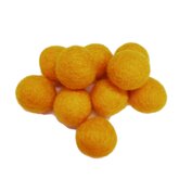 Vilt ballen, circa 2 cm, Oker, 10 st. per verpakking