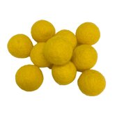 Vilt ballen, circa 2 cm, Zon Geel, 10 st. per verpakking
