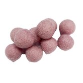 Vilt ballen, circa 2 cm, Pastel Roze, 10 st. per verpakking Vilt ballen, circa 2 cm, Pastel Roze, 10 st. per verpakking