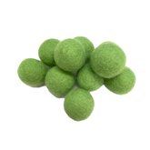 Vilt ballen, circa 2 cm, Appel Groen, 10 st. per verpakking Vilt ballen, circa 2 cm, Appel Groen, 10 st. per verpakking