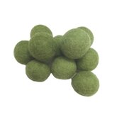 Vilt ballen, circa 2 cm, Salie Groen, 10 st. per verpakking Vilt ballen, circa 2 cm, Salie Groen, 10 st. per verpakking