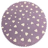 Vilt print, Hartjes met stippen, Lila /Wit Vilt print, Hartjes met stippen, Lila /Wit