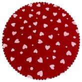 Vilt print, Hartjes met stippen, Rood /Wit Vilt print, Hartjes met stippen, Rood /Wit