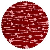 Vilt Lapje 30 x 40 cm, Sterren lijnen, Rood/wit