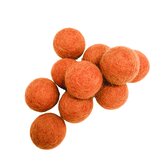 Vilt ballen, circa 2 cm, Baksteen, 10 st. per verpakking Vilt ballen, circa 2 cm, Baksteen, 10 st. per verpakking
