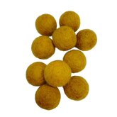 Vilt ballen, circa 2 cm, Prairie Goud, 10 st. per verpakking Vilt ballen, circa 2 cm, Prairie Goud, 10 st. per verpakking