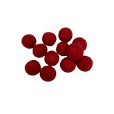Vilt balletjes 15 mm, Rood, 12st.