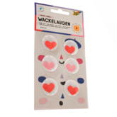 Wiebelogen met hartjes! 3 cm, Set van 6, Zelfklevend