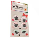 Wiebelogen met wimpers! 3 cm, Set van 6, Zelfklevend