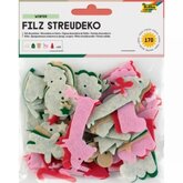 Vilt figuurtjes Winter, afmeting van 1 t/m 7 cm, 170 stuks per verpakking