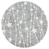 Vilt Lapje 30 x 40 cm, Sterren lijnen, Licht Grijs gemêleerd/wit