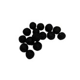 Vilt balletjes 1cm, Zwart, 15st.