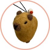 Handgemaakte wol vilt hanger, Capibara