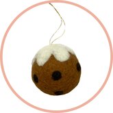 Handgemaakte wol vilt hanger, Oliebol