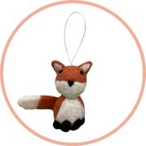 Handgemaakte wol vilt hanger Vos