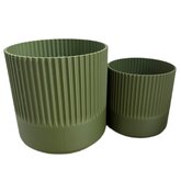 Planten potjes, Diverse afmetingen, Model Recht Ribbel, Groen