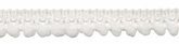 Mini pom pom band gebroken wit 10 mm breed per meter