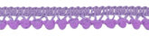 Mini pom pom band lila 10 mm breed per meter
