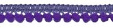 Mini pom pom band paars 10 mm breed per meter
