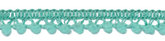 Mini pom pom band zeegroen 10 mm breed per meter