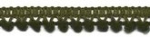 Mini pom pom band legergroen 10 mm breed per meter